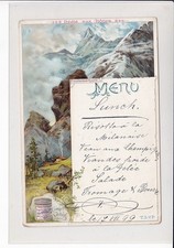 LITHO MENUEKARTE  , SCHWEIZ , FINSTERAARHORN , LIEBIG COMPANY ca1900