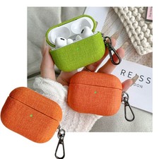 For Airpods Pro 3 2025 Full Body Cloth Leather Protective Case With Keychain