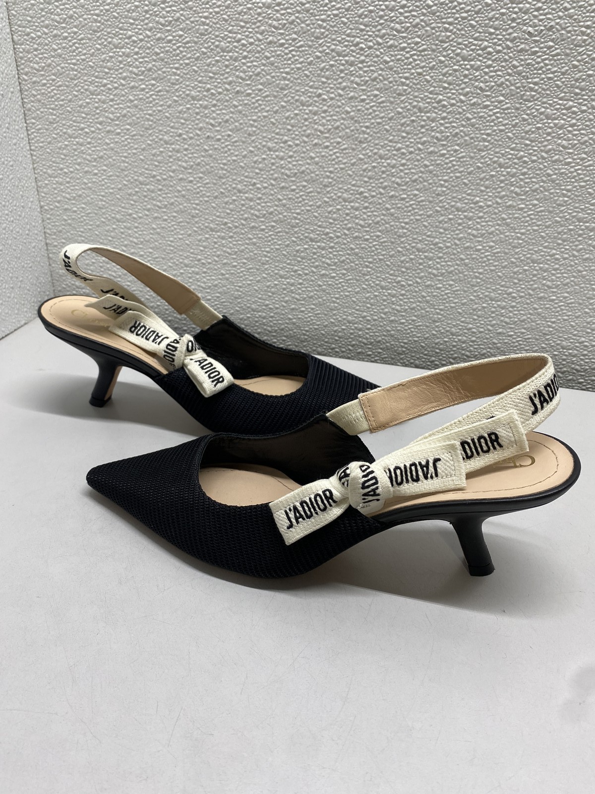 Dior Womens J'Adior Slingback Pumps Signature Bow Size 7 Black