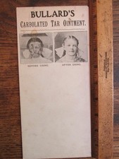 Antique Ephemera Ad Card Quack Medicine Bullards Carbolated Tar Ointment