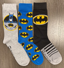 Brand New - One Size Fits Most - Batman - 3 Pair Crew Socks