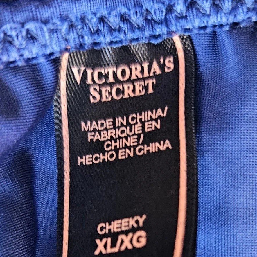 Victoria's Secret Muy Sexy CORREA BRILLANTE ESTRÁS BLING TANGA PANTY AZUL XL Foto 3 de 3