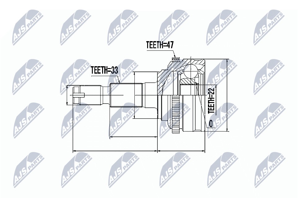 Fits NTY NPZ-DW-007 OUTER CV JOINT