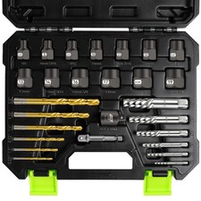 27-piece Bolt Extractor Kit For Broken Damaged Rusted Rounded-off Bolts Nuts