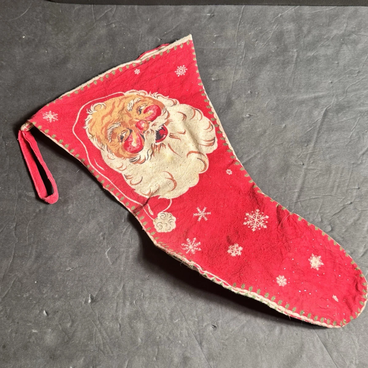 Vintage Santa Stocking In Christmas Stockings (1946-1990) for sale