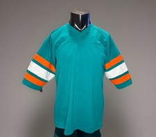 VTG 80s Miami Dolphins NFL Shirt Blank Single Stitch USA made Men’s XL teal