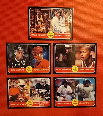 Michael Jordan NICE 5 CARD     SET Magic Johnson Barry Sanders Frank Thomas 