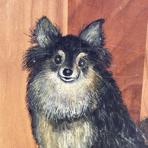 Black POMERANIAN Handpainted UNIQUE ONE OF A KIND Art Work on Wood ❤️blt10m6