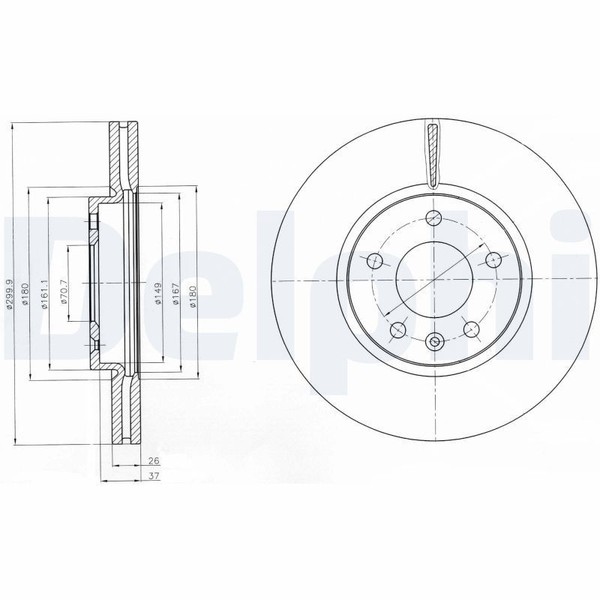2X Delphi Bremsscheibe BG4278C FüR Chevrolet Opel Vauxhall-image