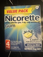 Nicorette 4 mg Coated White Ice Mint Gum - 160 Count 4/2027