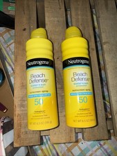 Neutrogena Beach Defense Sunscreen Spray Lotion SPF 50-6.5oz ea Exp 08/2027 2PK