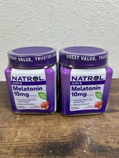 2- Natrol Sleep Melatonin 10 mg Strawberry Gummies 2X90=180 Gummies Exp 12/2025