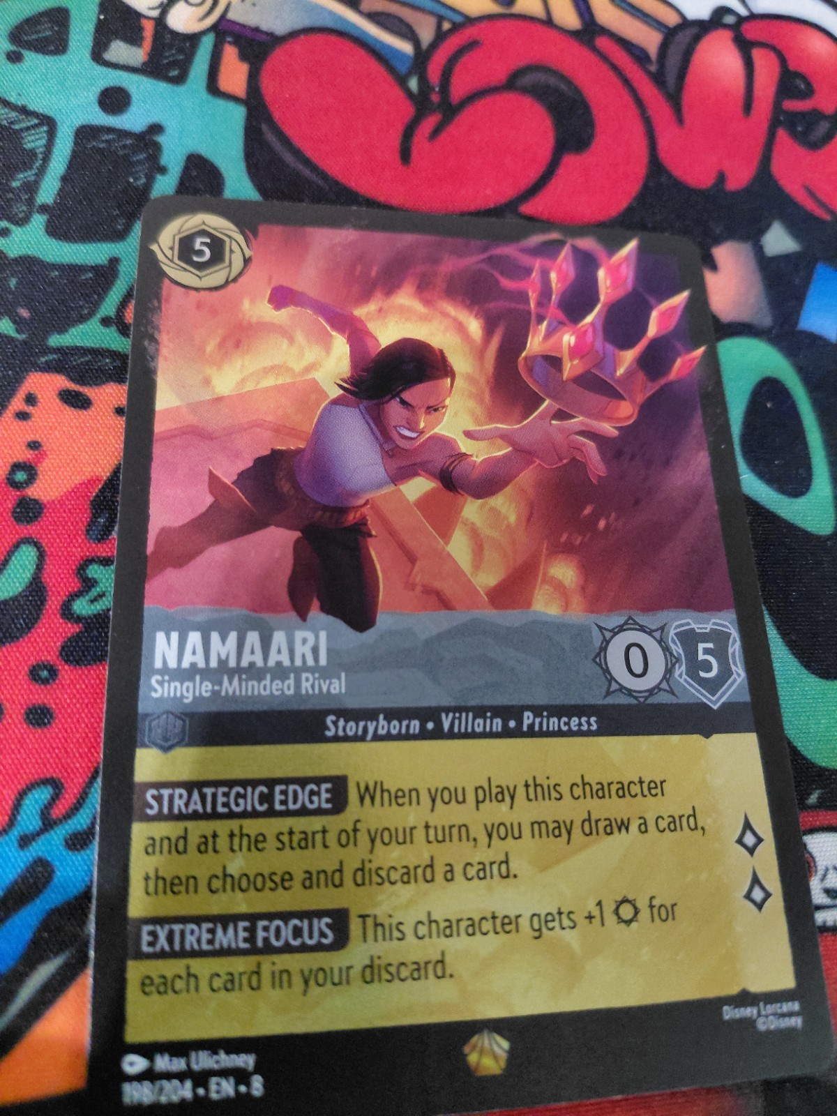 Namaari - Single-Minded Rival 198/204 Reign of Jafar lámina fría casi como nueva