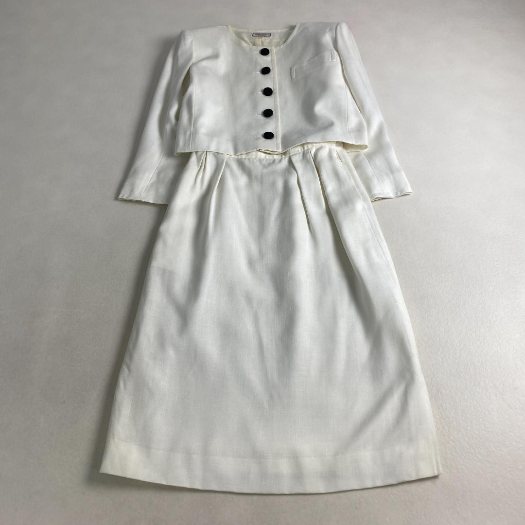 w3167 Set completo Yves Saint Laurent senza colletto lunghezza ritagliata retrò