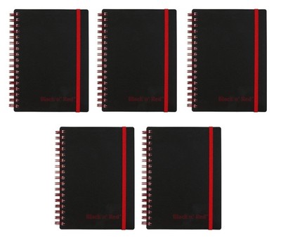 Black n' Red Twin Wire Poly Cover Notebook, 3-5/8'' x 5-7/8'' Sheet Size, Black...