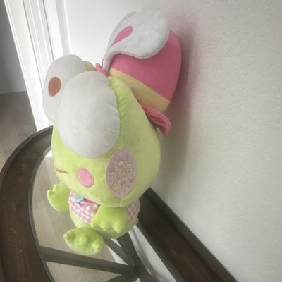 Sanrio Keroppi Jumbo Plush Frog Hello Kitty and Friends Green Pink