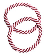 Set of 2 Handmade Nepal Glass Seed-Bead Crochet Boho Roll-On Bracelet Jewelry