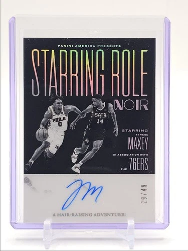 TYRESE MAXEY 2024-25 PANINI NOIR STARRING ROLE AUTOGRAPH AUTO /49 Q0004