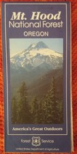 Mt. Hood National Forest Oregon Vintage U.S. Forest Service Map 1992