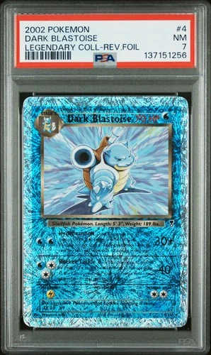 2002 POKEMON LEGENDARY COLLECTION #4 DARK BLASTOISE-REVERSE FOIL PSA 7