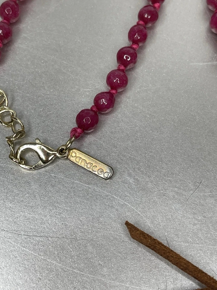 Pingente de borla de pedra preciosa com miçangas de rubi PANACEA colar 32 polegadas feito à mão - Imagem 3 de 4