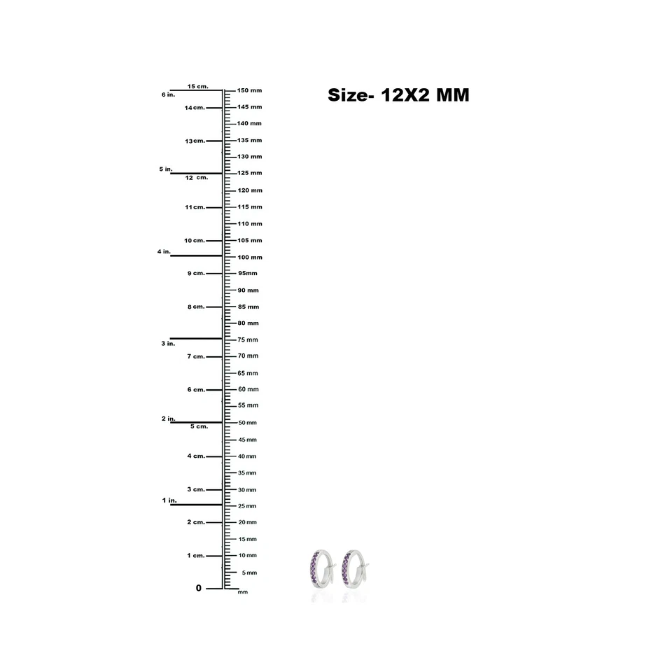 Black Friday Huggie Earrings Amethyst k White Gold Jewelry OPS- - Image 4 of 4