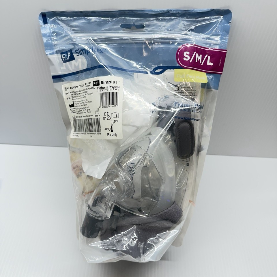 F&P Simplus Full Face Mask-Fit Pack Small Medium Large 400483 Factory ...