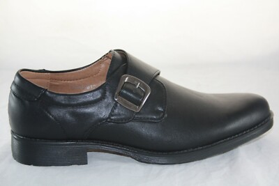 MEN'S CHEMISTRY DRESS SHOE QHM1612-2 BLACK BUCKLE STRAP