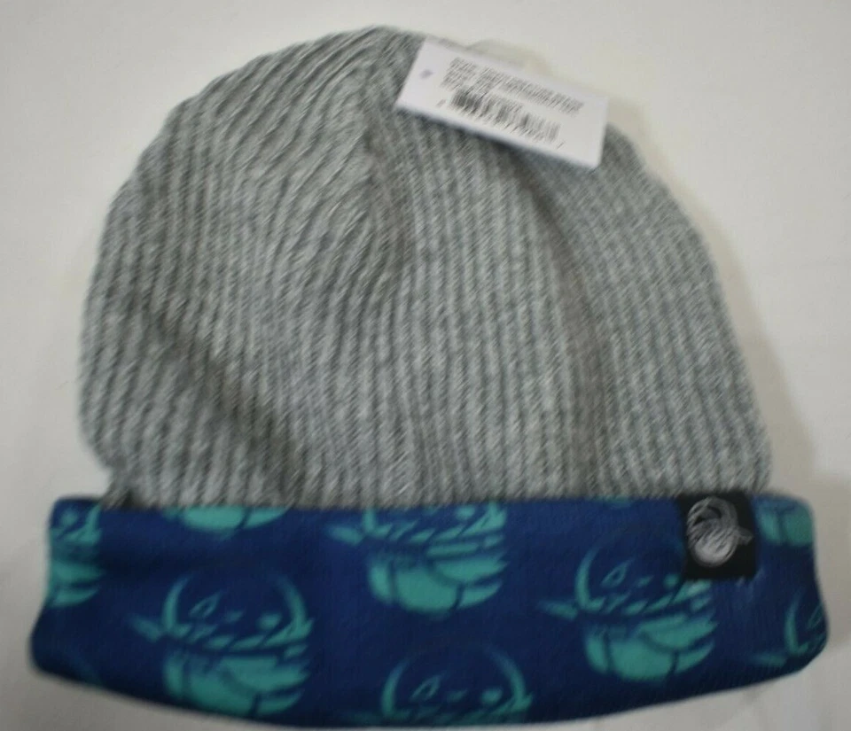 NEFF Youth Boys Grey Heather/Navy Teal Creature Beanie Hat New - Image 3 of 4