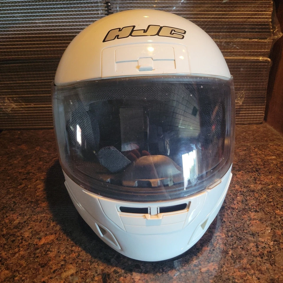 HJC CL-12y DOT 白色摩托车头盔 全脸 青少年 L/Xl — 第 3/4 张图片