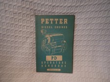 Vintage Petter Diesel Engines PD Operators Handbook Manual