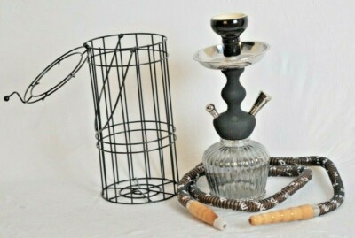 Designer Schwarz Qt Glas Shisha Set Einzelschlauch Langlebig Langlebig Glatt ...