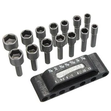 Drilax 14 Pcs Quick-Change Power Nut Driver Bit Set Standard Metric Hex Shank Dr