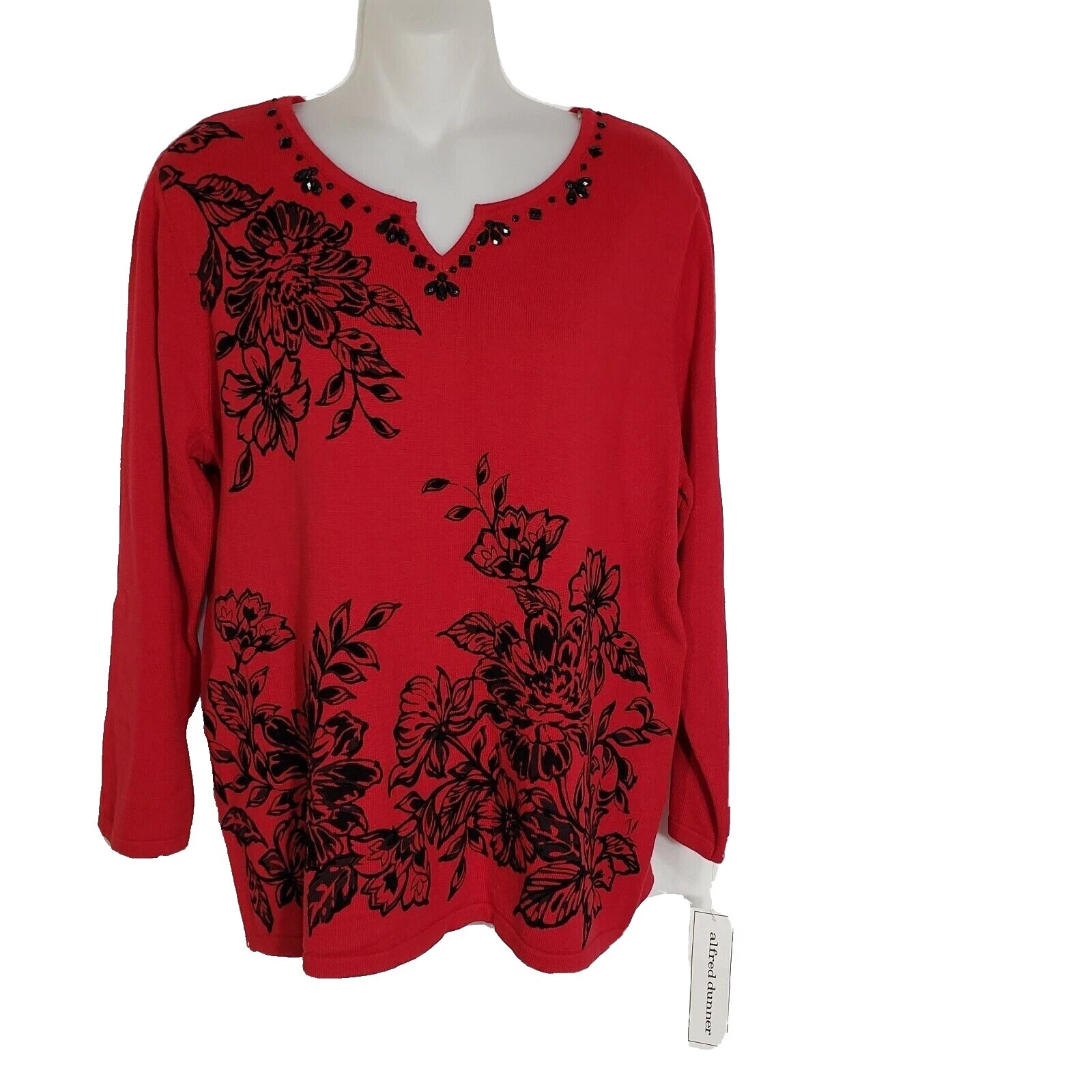 Acrílico Suéteres Floral con cuello en V para Mujer