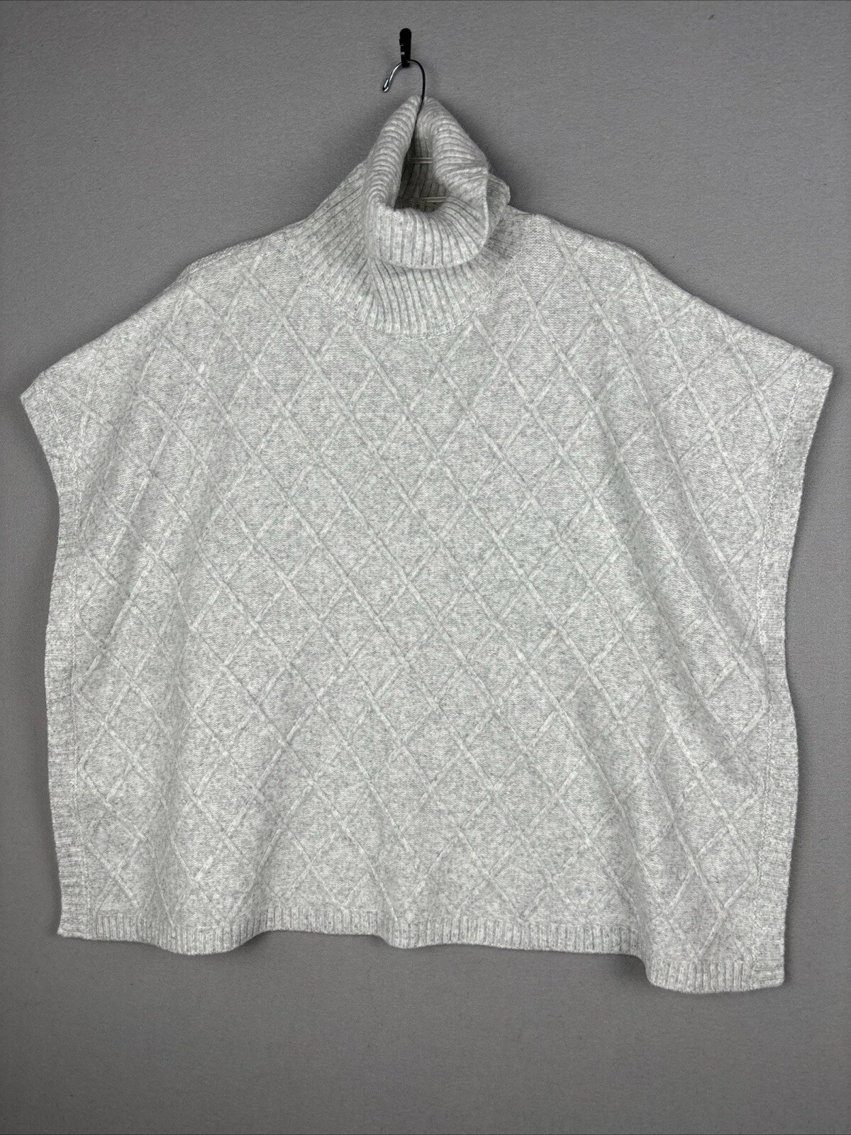 Loft Women’s Poncho Sweater XS/S Gray Pullover Turtle Neck 3255
