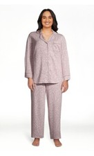 2-Piece SECRET TREASURES Women  s 2X Collared 3/4 Sleeve Sleepwear Pajama Set