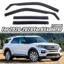 In-Channel For 2020-2025 Ford Explorer Rain Guards Window Visor Deflector Trims