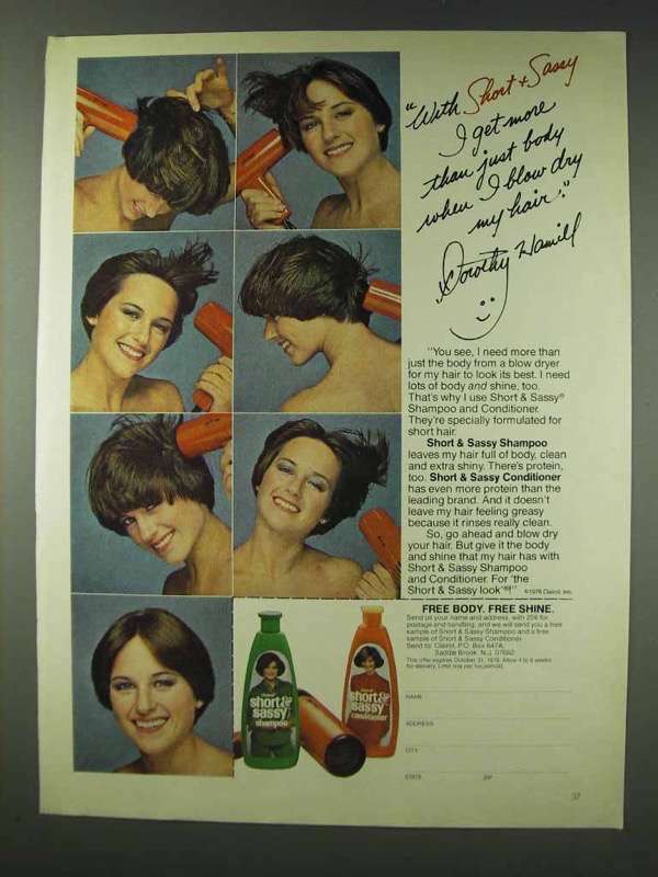 1978 Clairol Short & Sassy Shampoo Ad - Dorothy Hamill