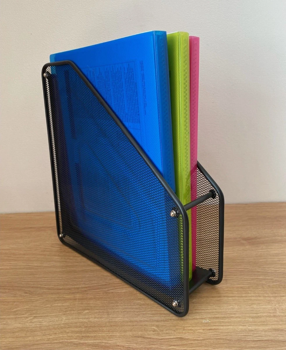 A4 Black Metal Mesh Magazine Letter File Holder Storage Desk Organizer Rack