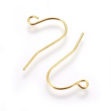 5000x Golden Plated Iron Earring Hooks Simple French Earwire Nickel Free 19x16mm