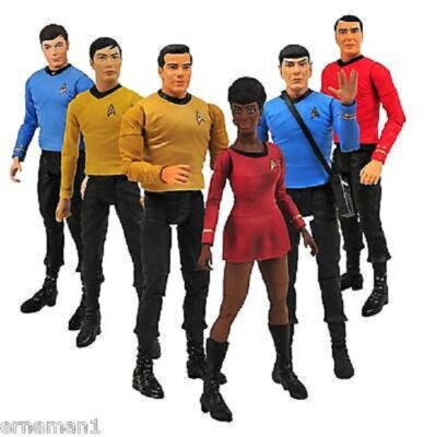 6  Star Trek Klassic Figuren Kirk, Spock, Uhura, Pille Scotty Sulu TOS  Crew new