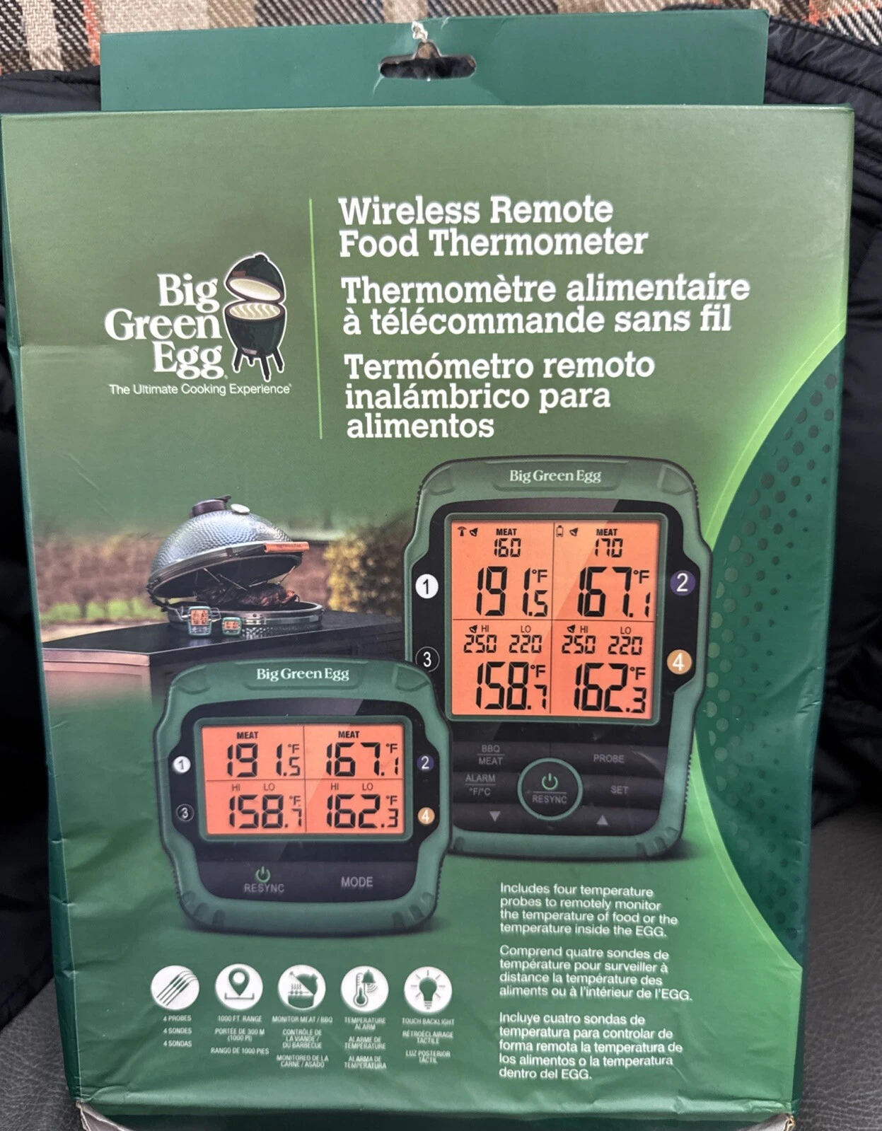 Big Green Egg Wireless Remote digital Food Thermometer, 128003 NEW OPEN BOX