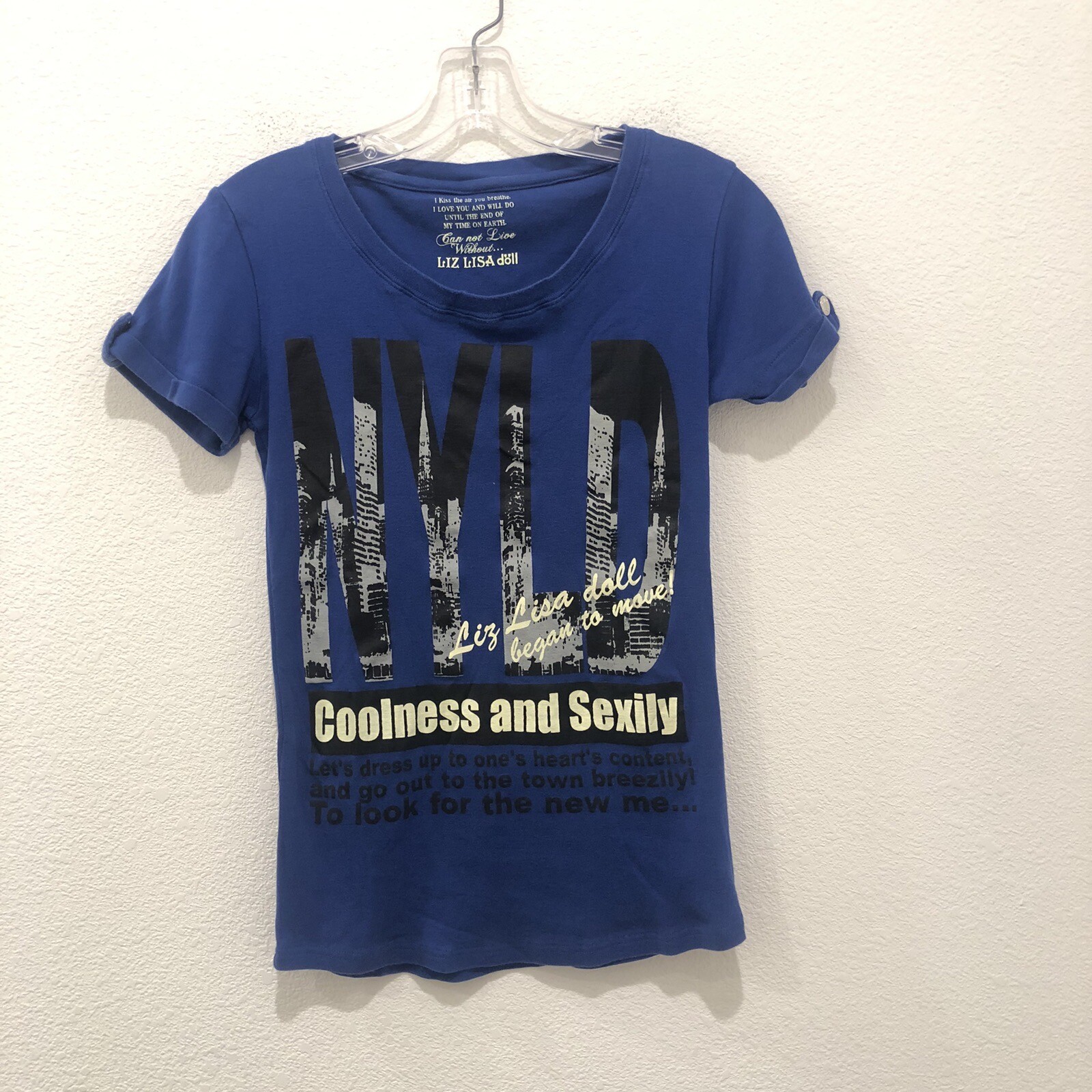 Y2K Japan Brand Liz Lisa Doll New York Tee In Blue Size S-M