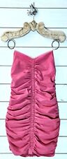 Zara Fuscia Ruched Strapless Mini Dress, Barbie Pink, Sz L NWT