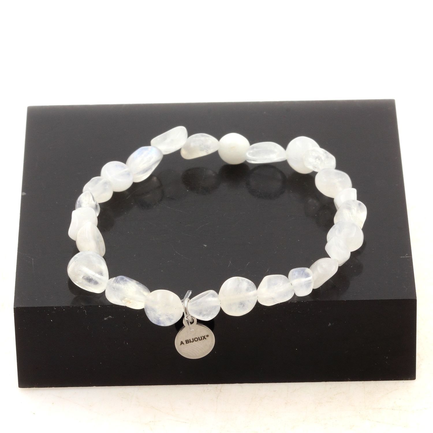 Bracelet en pierre de lune d'Inde, perles de qualité supérieure créées en France