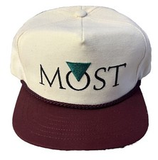VINTAGE MOST Hat Cap Snap Back White Red Rope Dad Made In USA Retro 80s 90s NWT