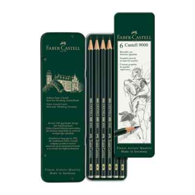 Faber-Castell Castell 9000 Graphite Sketch Pencil 6 Piece Tin FC119063