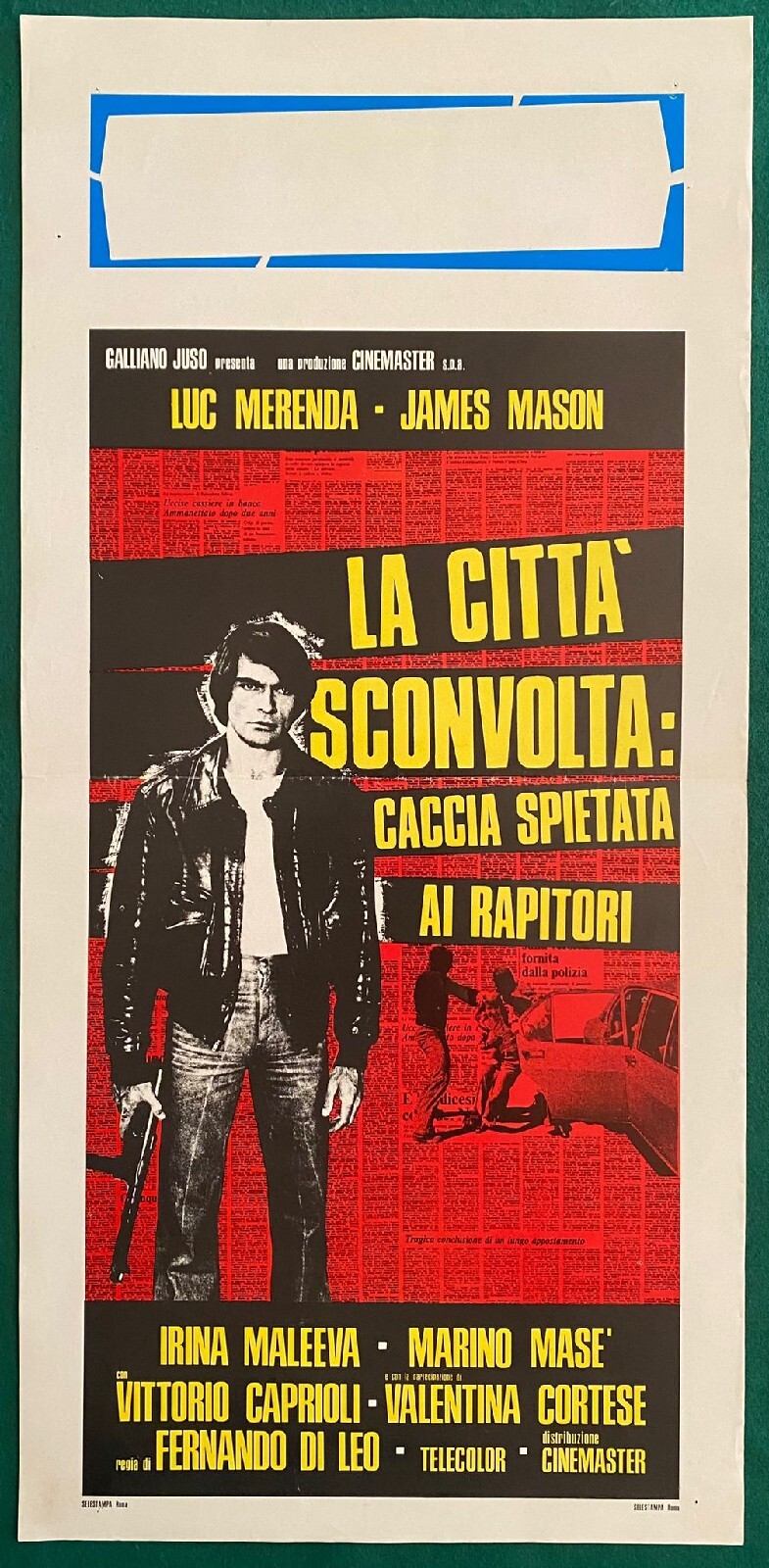 Locandina originale film La città sconvolta: caccia spietata ai rapitori (1975) - Regia di Fernando Di Leo