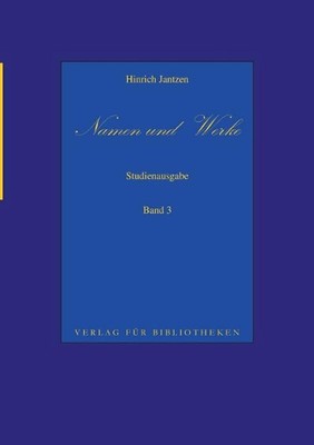Namen und Werke 3 by Hinrich Jantzen (German) Paperback Book