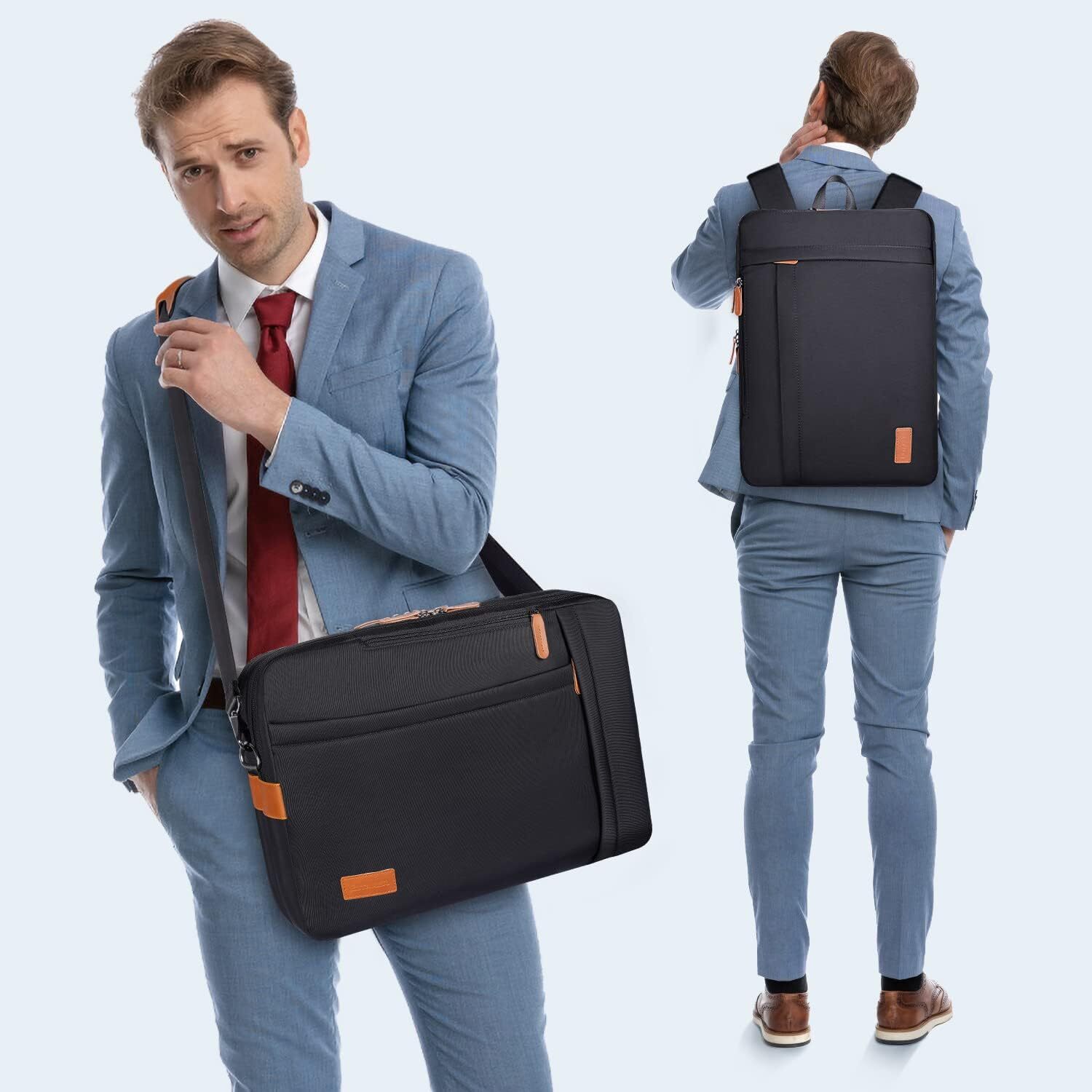 Computer Messenger Bag 17-17.3 Inch Water-resistant Canvas Laptop Shoulder Bag